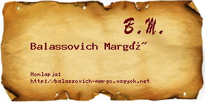 Balassovich Margó névjegykártya